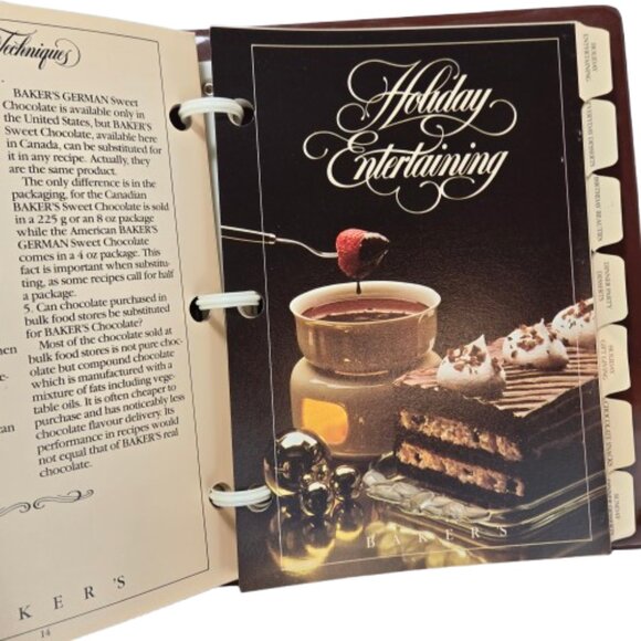 Vintage 1980s Bakers Chocolate Celebration Cookbook Binder General Foods Ontario - Picture 14 of 16